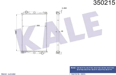 KALE 350215 Motor Su Radyatoru Daf 85 Cf Fa   85 Cf Fac   85 Cf Fad   85 Fag   85 Cf Far   85 Cf Fas   85 Cf Fat 13279201432145162862
