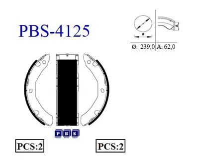 PBS 4125 Arka Fren Pabuclu Balata Nkr55 Low 05> (Cıft Teker)(439) 89717143905489717143
