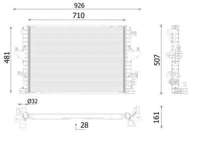 BEHR MAHLE CR 2746 000P Su Radyatörü GM 7E0121253C, GM 65346, GM 58012721, GM 102190, GM 560008, GM 7E0121253D, GM 107824, GM CR805000P, GM 7E0121253E, GM 7E0121253F