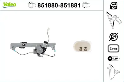 Valeo 851880 Cam Mekanızması (Arka) (Sol) Ford Focus (98>04) 1060731 1060805 1069326 1069919 1071557 1072788 1072968 1091624 1094925 1094926