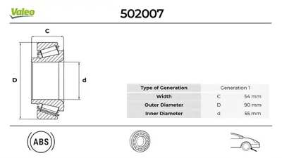 Valeo 502007 On Teker Rulmanı Master Iıı Boxer Iıı Jumper Iıı 22dt Puma 2,2 - 3,0hdı 06> Karsan Jest 2,3jtd 07> D 11062476 1328030080 1328054080 1346650080 1606374680 1606374680S1 1606374680SET 1606374680WB 1606374980 1606375180