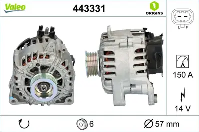 Valeo 443331 Alternatör 39218016