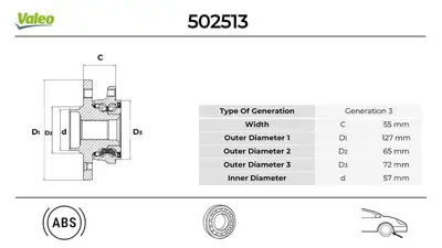Valeo 502513 Porya Ön 6Q0407621AJ