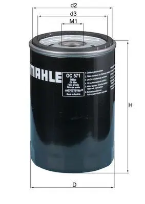 BEHR MAHLE OC571 Yag Fıltresı 92068246