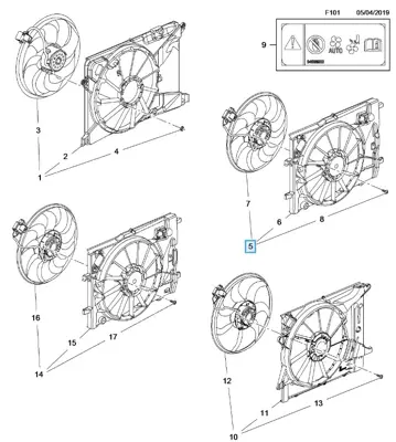 PSA 94560894 Part GM 1341105, GM 1341124, GM 94560894, GM 95097122