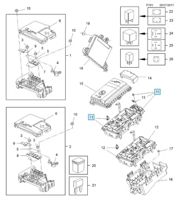 PSA 13449207 Kaput Altı Elektrik Merkezi ASTRAJ GM 13449207