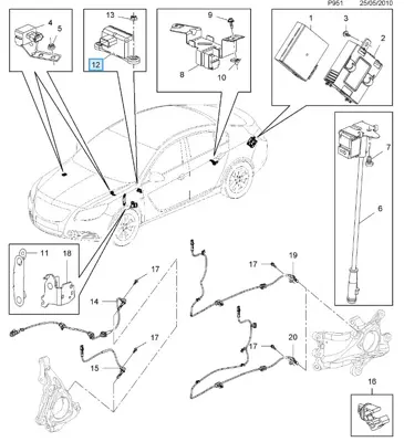 PSA 13505725 SENSÖR,ARAC ROTASI (4X4 HARIC) (ELEKTRIKLI EL FRENI HARIC) GM 13505725 , GM 12784982