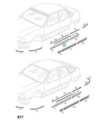 PSA 90262930 MUHAFAZA ÇITASI (RENKLİ SERİTSİZ),ON KAPI,SOL,SİYAH GM 90262930