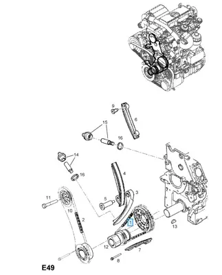 PSA 90529247 Eksanik Zinciri Opel GM 5636352, GM 90529247, GM S4772786, GM S9544321, GM TR4772786, GM TR9544321