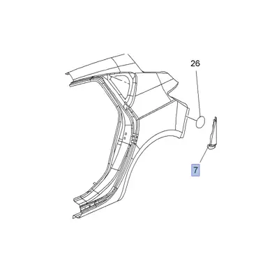 PSA 13294052 Çamurluk Alt Sac Arka Sol Hb GM 13294052, GM 181337