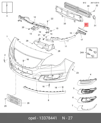 PSA 13378441 Braket GM 13378441