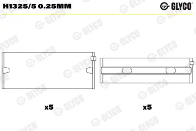 GLYCO H1325/5 0.25MM Ana Yatak Vw 1.4-1.6 16v Bcb,Aua,Blf Tsi-Fsi 03C105591C