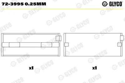 GLYCO 72-3995 0.25mm Ana Yatak 025 Opel Astra H-Insıg. Z19dt-A20dt(2 Tek) 618230