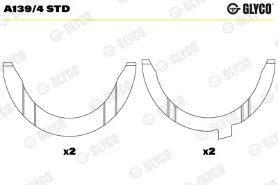 GLYCO A139/4 STD Kenar Ay Yatak Vw 2.3 2.8 Vr5 Vr6 021105635 