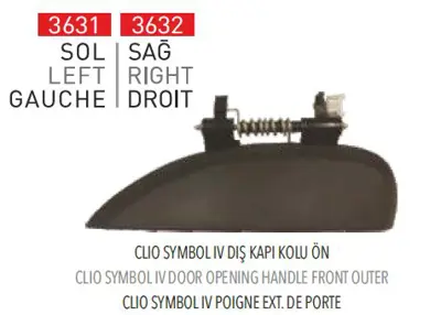 PLEKSAN 3632 Kapı Acma Kolu Dıs Sağ Clıo Symbol Dacıa Sandero Iı 13> 806067028R 8200735213
