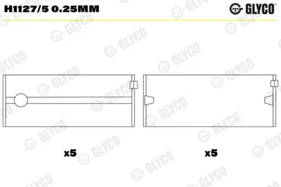 GLYCO H1127/5 0.25MM Ana Yatak 025 Opel Astra F-G - Combo B-C X17dt-Y17dt 618065 618066 618067 618068 618207 618209 618210 618211 894154014 8941540140170