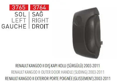 PLEKSAN 3765 Surgulu Kapı Kolu Sol Dıs Kangoo 8200107371