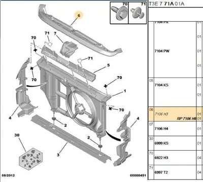 PSA 7106.H8 Ön Panel Üst Saç 7106H8