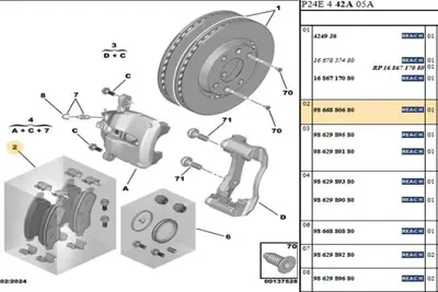 PSA 9866880680 On Balata Tk (208-P21e-2008-P24e-C3-Cc21-Corsa-P2jo) 9866880680
