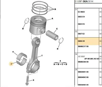 PSA 0606.X4 Kol Yatağı 4C1Q 6211 AAA 0606.X4 0606.X4