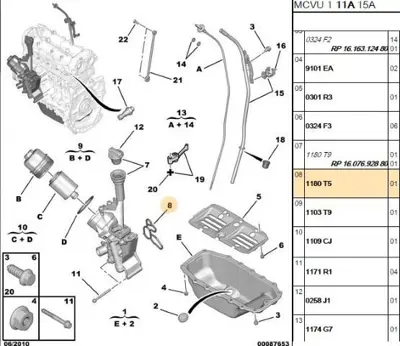 PSA 1180.T5 Yağ Soğutucu Contası 1180T5
