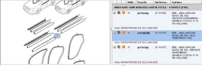 PSA 13139335 Cam Sıy.Dış Fit.Arka Sağ Füme VECTRAC 13139335 5154056 5154070 9179126