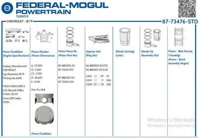 GOETZE 68803005G Sekman 79.00 Mm Chevrolet Cruze 1.6  55581399 93744928