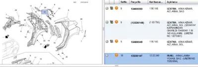 PSA 13336147 Stop Lamba Sacı Sağ 68 ASTRAJ 1222229 1222240 13326350 13336147