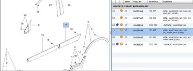 PSA 95157449 Arka Kapı Bandı Arka Sağ 171602 95157449