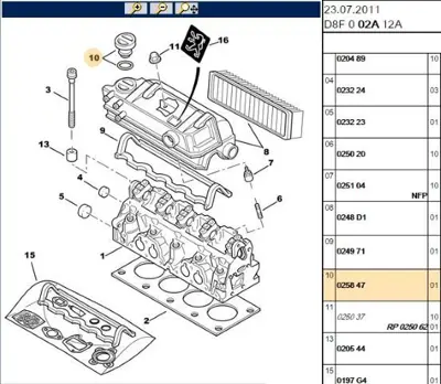 PSA 0258.47 Yağ Kapağı Xu7jp 0258.47