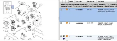 PSA 93174221 Yakıt Pompa.Z16xe-Z18xe-Z32se VECTRAC 815047 93174221