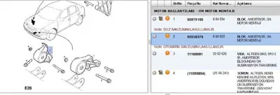 PSA 90538576 Motor Takozu Ön A-T X16xel Astra G 684693 90538576