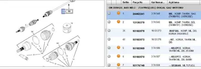 PSA 24462241 Aks Mili Sağ Komple Z16xep ASTRAH 24462241 374548