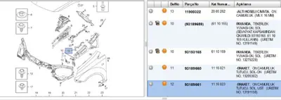PSA 93189661 Çamurluk Tutucusu Ön Sol Üst CORSAD 1116023 93189661