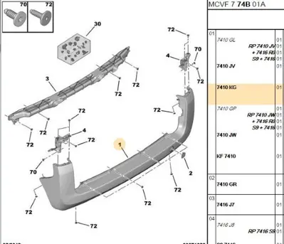 PSA 7410.KG Arka Tampon  7410.KG