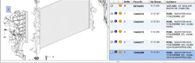 PSA 13402386 Radyatör Hava Yönlendirici Sol 1312351 13402386