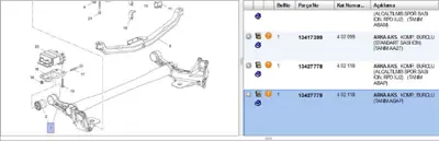 PSA 13427778 Arka Aks,Komp.,Burclu Dingil 13350728 13427777 13427778 402053 402117 402118