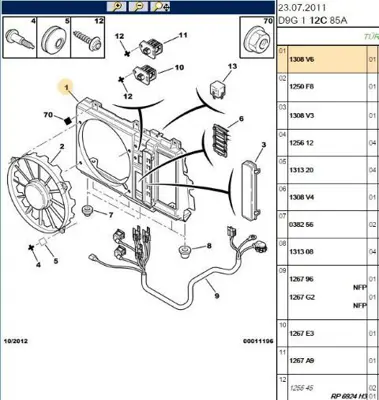 PSA 1308.V6 Fan Davlumbazı 406 1308V6