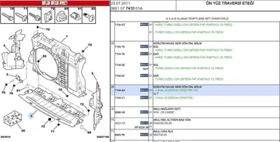 PSA 7104.AH Ön Panel Alt Plastikc5 Iı (7104v0) 7104AH