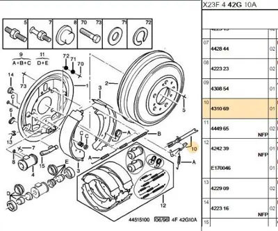 PSA 4310.69 Arka Kampana Ayar Takımı  4310.69