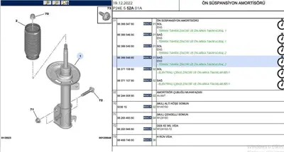 PSA 9836654880 Amortısör Ön Sağ 9842991880 9842993480 9842995080 9836654680 9836654880 9831087280 9831094180 9834809680