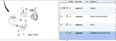 PSA 96286828 Debriyaj Rulmanı Hıdrolık Lacettı (Csc01) 96286828 265425600111 DWK045 25198339 96349031 96404402 96408517 96829742 96829741 96407521