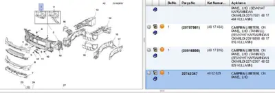 PSA 22742367 Tampon Demiri Ön 20757581 20916898 22742367 4802829 4817484 4817816