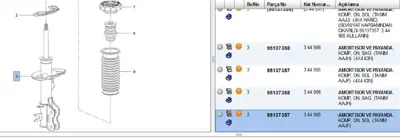 PSA 95137357 Amortısor,Komple 344905 344906 344909 344913 344907 344911 95137357 95137359 95137361 95137363