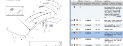 PSA 13303933 Arka Kapı Direk Dış Bakalıtı : R 13303933 150001