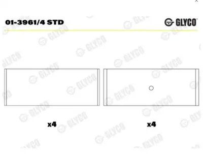 GLYCO F0139614STD Kol Yatak Std A3 A4 Leon Octavıa Bora Golfv Vı Caddy Iıı 1,6 Alz Ahl Bfq Ayd Avu Bse Bgu Ccsa Cmxa ( 50105701 50105701C 50105701A 50105701D 6B198701A 6B198701B