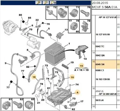 PSA 6545.SN Akü Bağlantı Tablası 6545SN