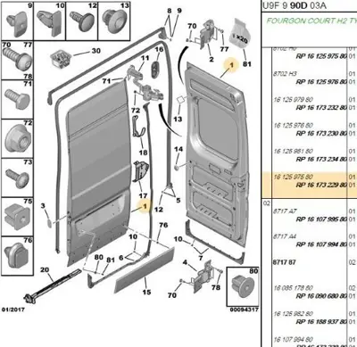 PSA 1617322980 Bagaj Kapağı 1617322980