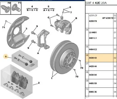 PSA 4439.43 Kaliper Tm Tk  443943