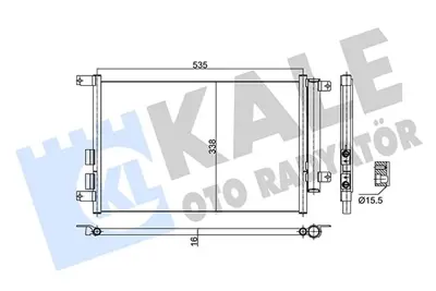 KALE 353060 Klıma Radyatoru 341x515x16 Alfa Romeo 147 19 Jtd 16v  03-10 46814850 8FC351343504 94744 945777 8132012 DCN01010 43080 30311481 AL5088 35499